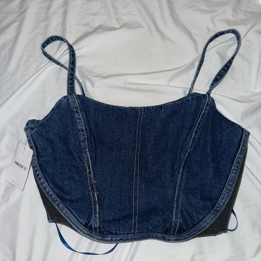 Denim corset